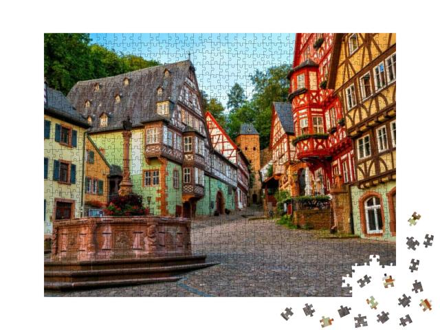 Colorful Half-Timbered Houses in Miltenberg Historical Me... Jigsaw Puzzle with 1000 pieces