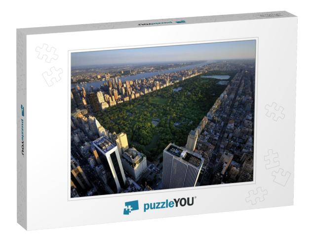 Central Park Aerial View, Manhattan, New York Park is Sur... Jigsaw Puzzle