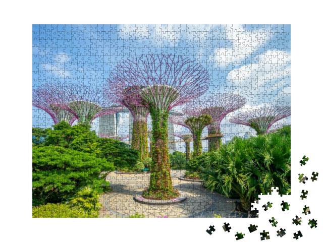 Landscape of Gardens by the Bay in Singapore... Jigsaw Puzzle with 1000 pieces