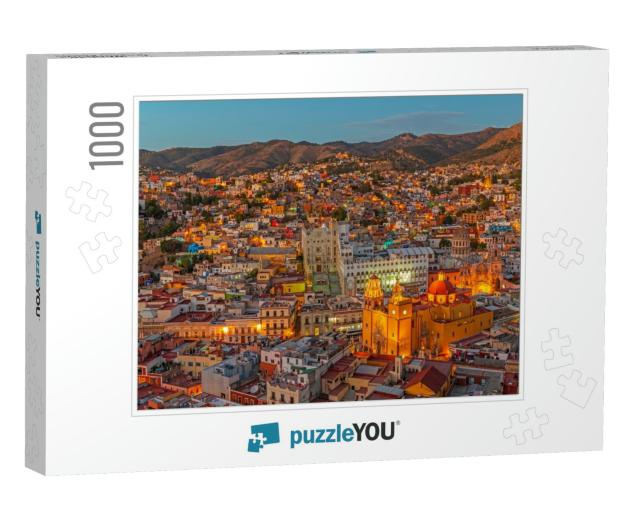 Cityscape of Guanajuato City During the Blue Hour with th... Jigsaw Puzzle with 1000 pieces