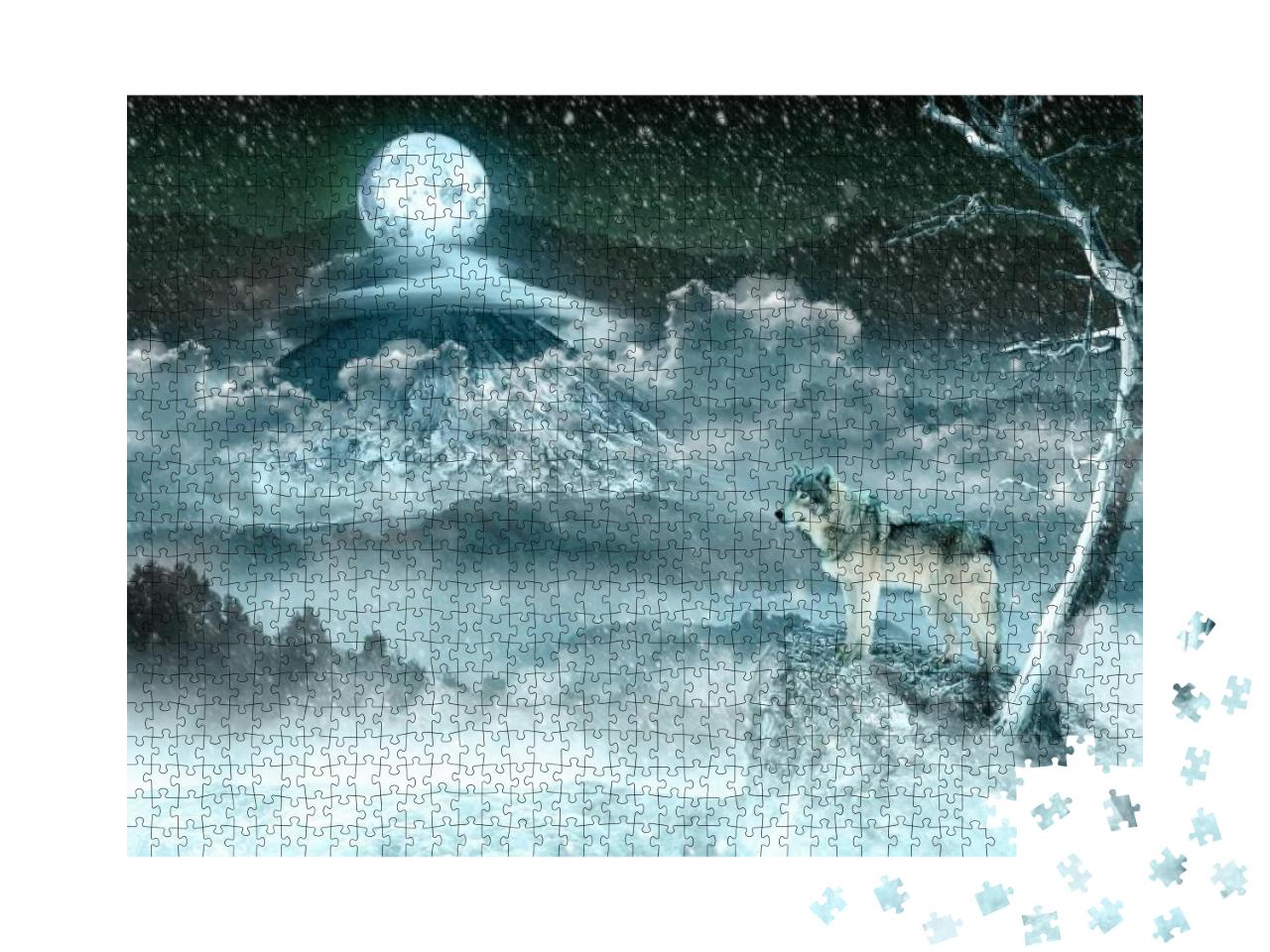Moon Wolf... Jigsaw Puzzle with 1000 pieces