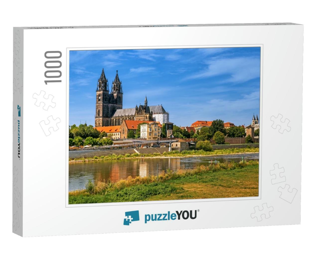 Scenic Panoramic View of Magdeburg Old Town with Magdebur... Jigsaw Puzzle with 1000 pieces