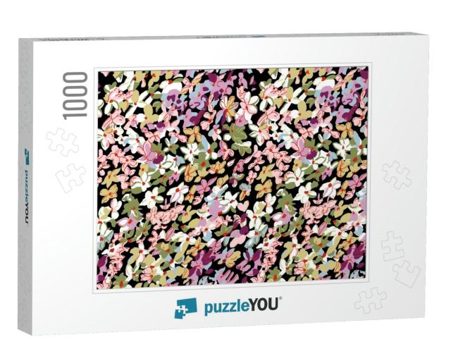 Seamless Abstract Colorful Patchwork Cute Pattern on Back... Jigsaw Puzzle with 1000 pieces