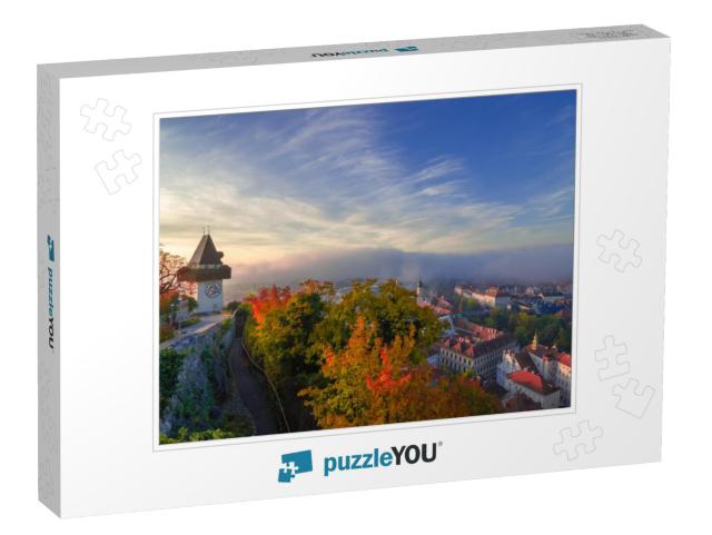 Cityscape of Graz & the Famous Clock Tower Grazer Uhrturm... Jigsaw Puzzle