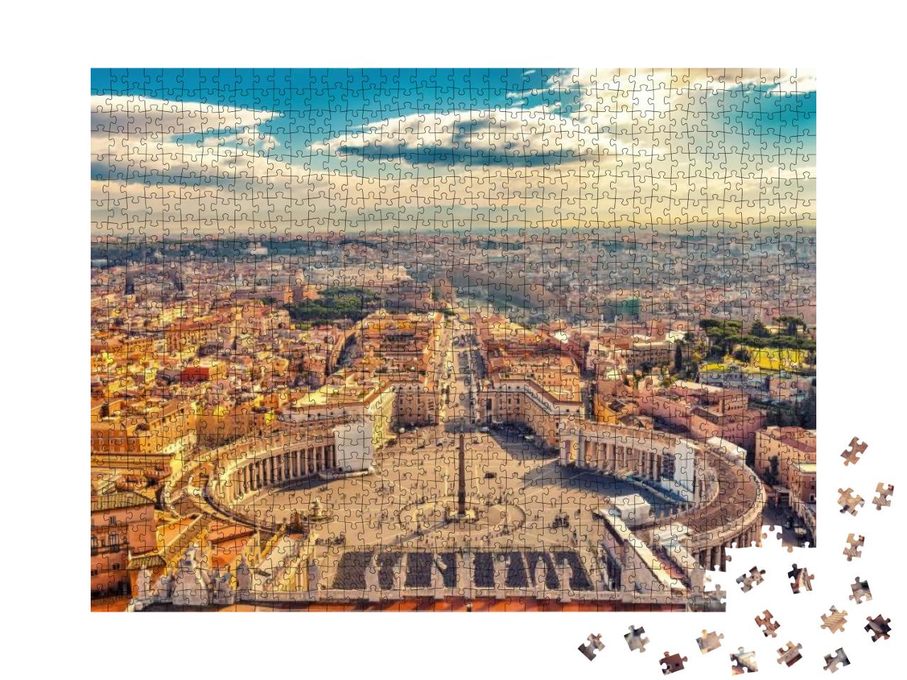 Saint Peters Square in Vatican & Aerial View of Rome... Jigsaw Puzzle with 1000 pieces