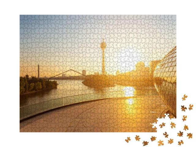Morning Sunlight At Dusseldorf in Germany... Jigsaw Puzzle with 1000 pieces