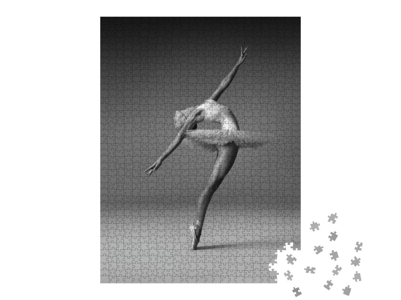 Ballerina in a Tutu & Pointe Shoes Makes a Beautiful Pose... Jigsaw Puzzle with 1000 pieces