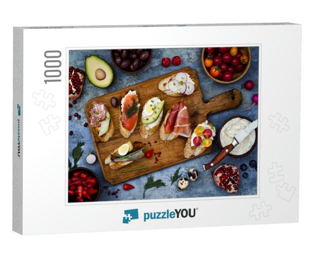 Bruschetta or Authentic Traditional Spanish Tapas Set for... Jigsaw Puzzle with 1000 pieces