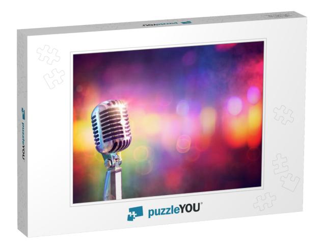 Sing - Microphone for Live Karaoke & Concert - Retro Mic... Jigsaw Puzzle