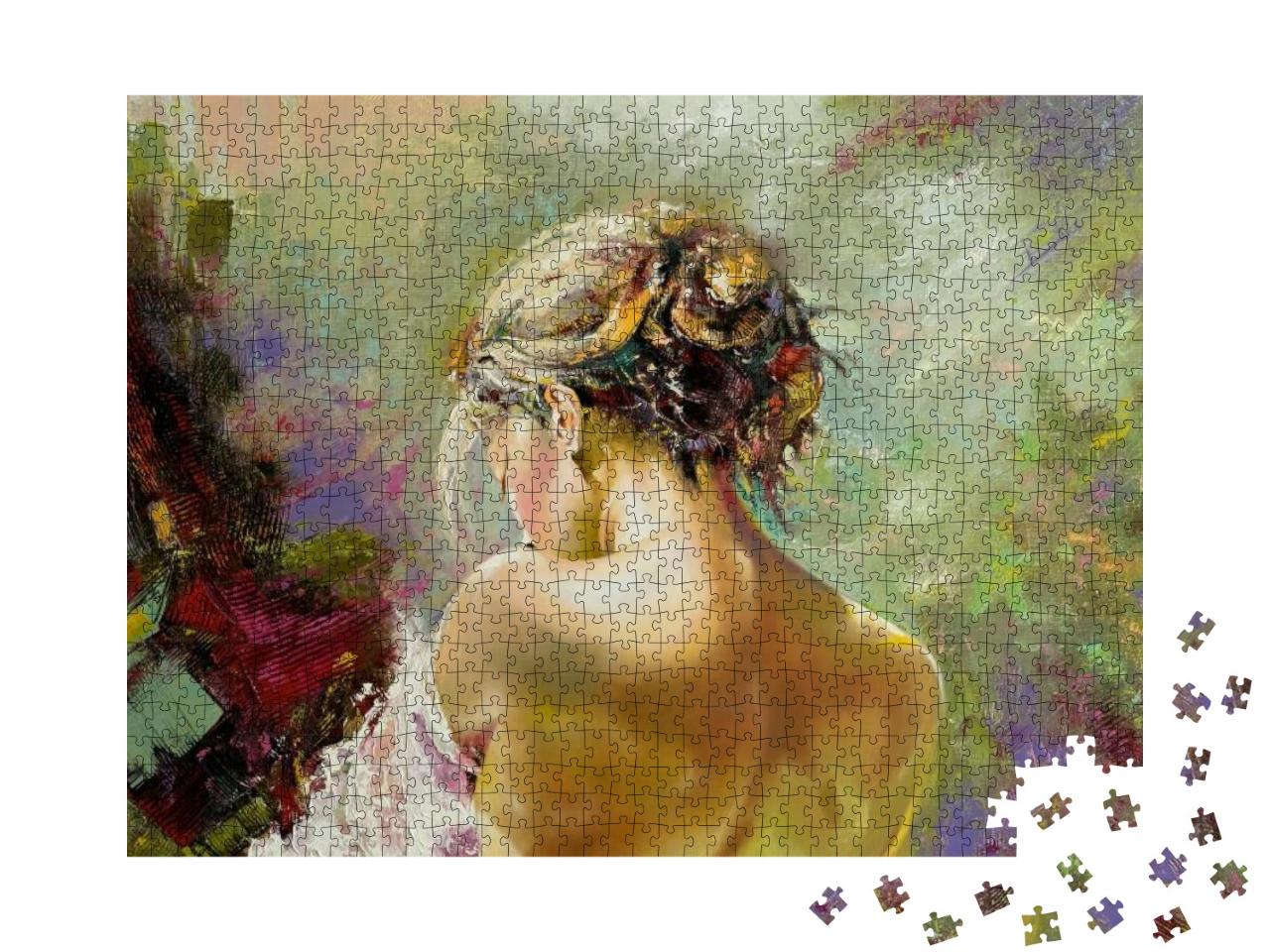 Portrait of the Exposed Girl Behind... Jigsaw Puzzle with 1000 pieces