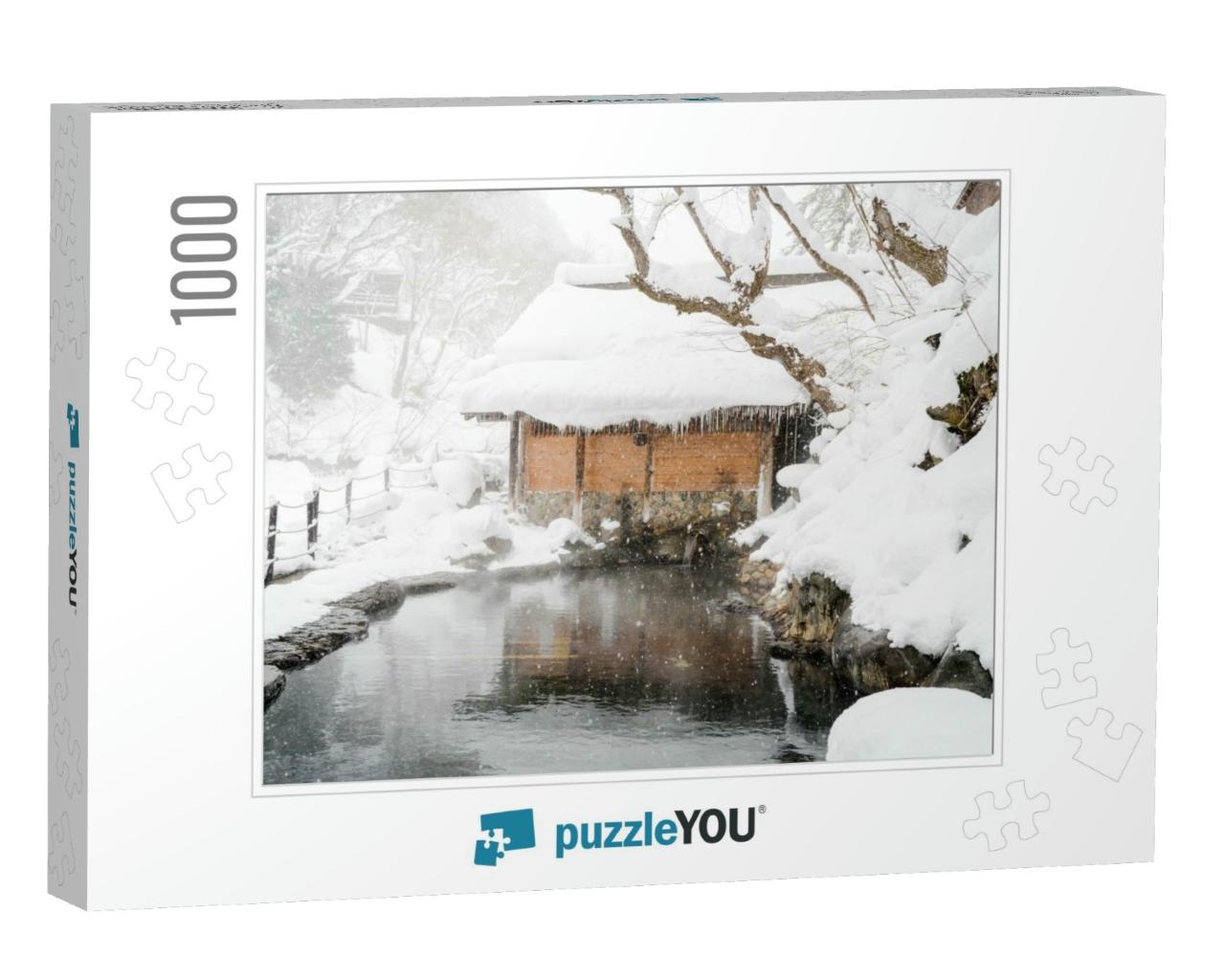 Beautiful Outdoor Hot Spring Under Heavy Snow, Takaragawa... Jigsaw Puzzle with 1000 pieces