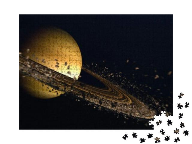 Saturn Rings Explosion 3D Illustration 3D Rendering... Jigsaw Puzzle with 1000 pieces