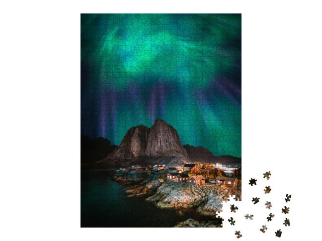 Northern Lights Aurora Borealis with Classic View of the... Jigsaw Puzzle with 1000 pieces
