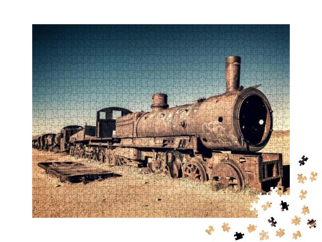 Old Rusty Locomotive Abandoned in the Train Cemetery of U... Jigsaw Puzzle with 1000 pieces