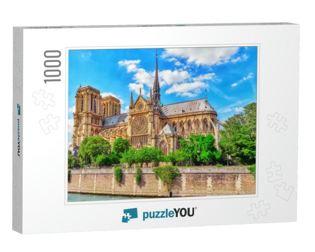 Notre Dame De Paris Cathedral, Most Beautiful Cathedral i... Jigsaw Puzzle with 1000 pieces