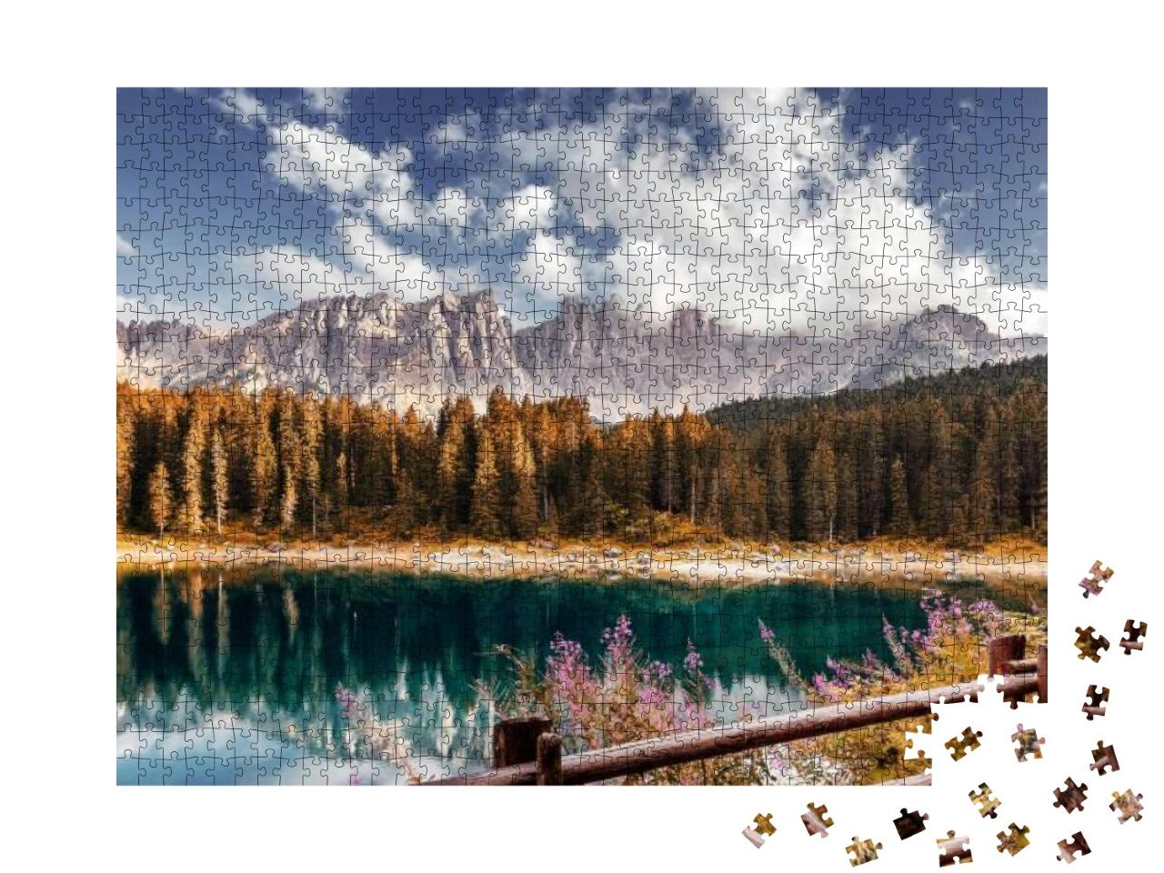 Awesome Alpine Highlands At Sunset. Scenic Image of Fairy... Jigsaw Puzzle with 1000 pieces
