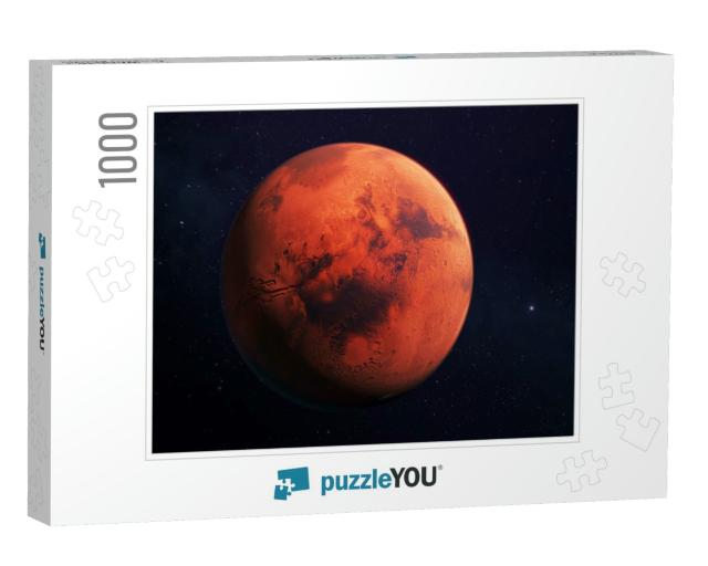 Mars, the Red Planet, 3D Rendering with Detailed Surface... Jigsaw Puzzle with 1000 pieces