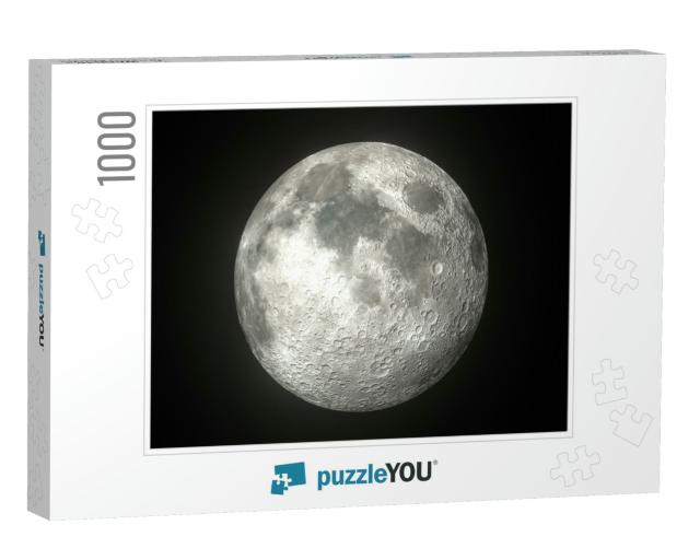 Earths Moon Glowing on Black Background... Jigsaw Puzzle with 1000 pieces