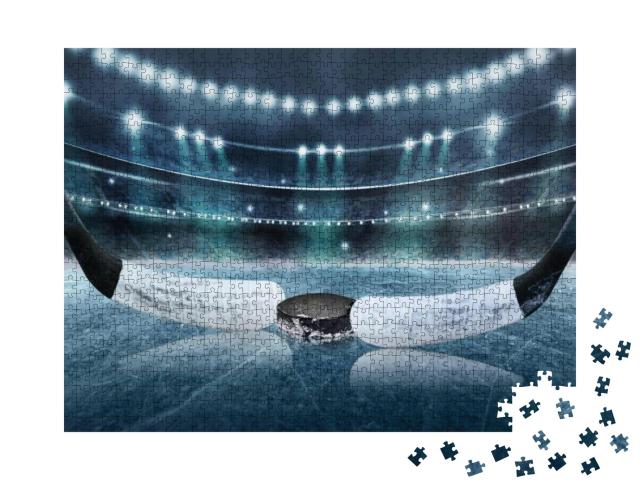 Ice Hockey Players on the Grand Ice Arena... Jigsaw Puzzle with 1000 pieces