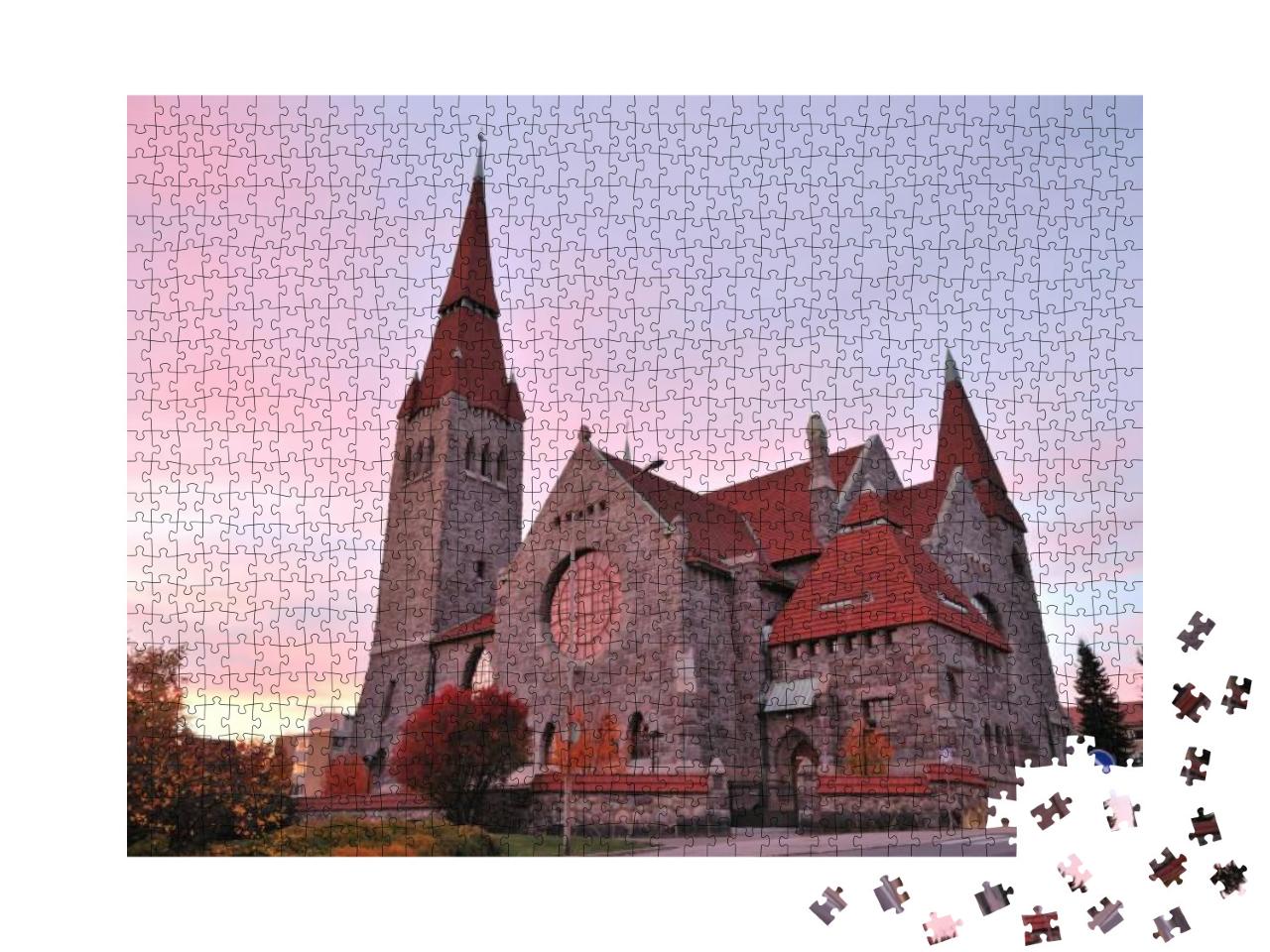 Tampere, Finland. the Cathedral in the Style of National... Jigsaw Puzzle with 1000 pieces