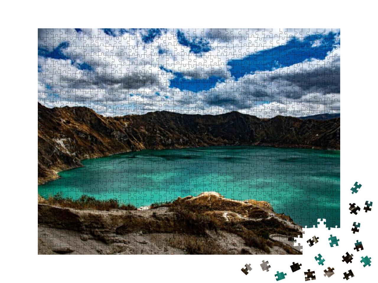 Panorama of the Quilotoa Volcano with Its Water-Filled Ca... Jigsaw Puzzle with 1000 pieces