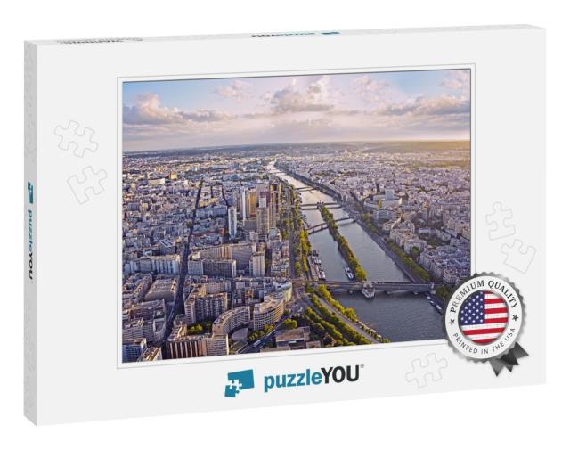 Aerial View of Paris & Seine River from Eiffel Tower At S... Jigsaw Puzzle