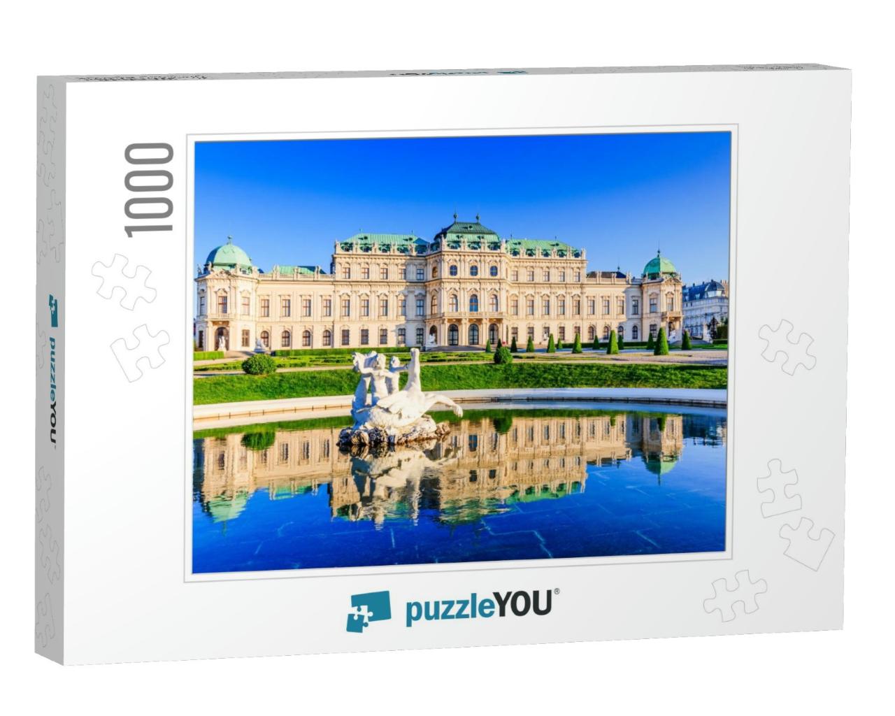 Vienna, Austria. Upper Belvedere Palace with Reflection i... Jigsaw Puzzle with 1000 pieces
