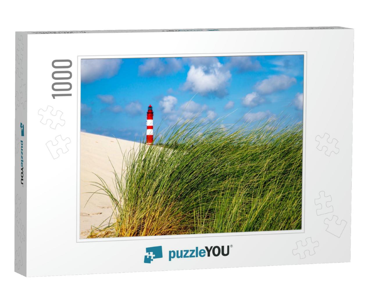 Amrum Lighthouse Behind Dune Grass... Jigsaw Puzzle with 1000 pieces