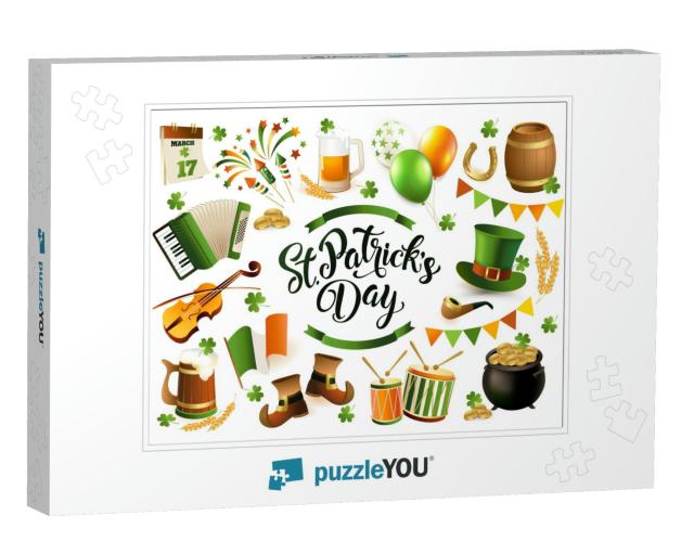 St. Patrick's Day Traditional Collection Illustrat... Jigsaw Puzzle
