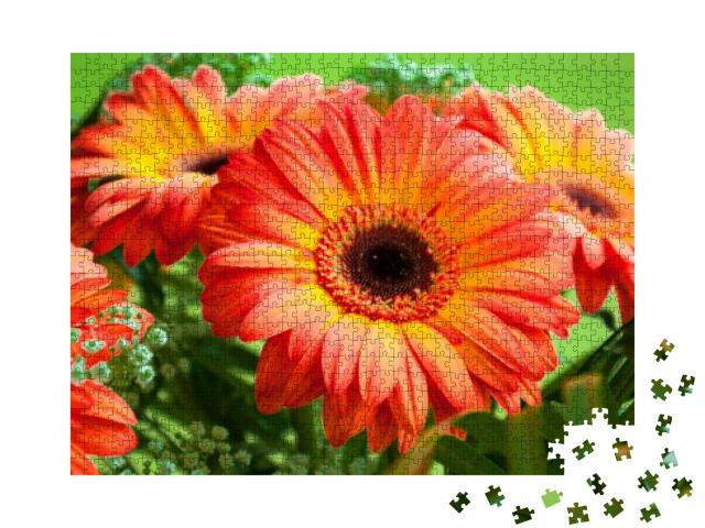 Bouquet of Spring Gerberas & Summer Gift for Every Woman... Jigsaw Puzzle with 1000 pieces