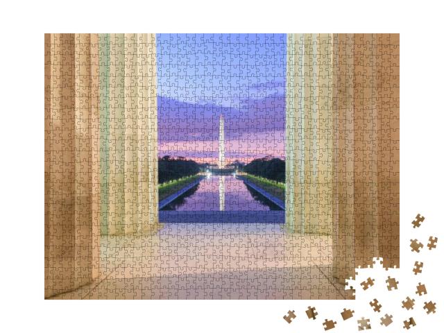 Washington Monument & Reflecting Pool from Lincoln Memori... Jigsaw Puzzle with 1000 pieces