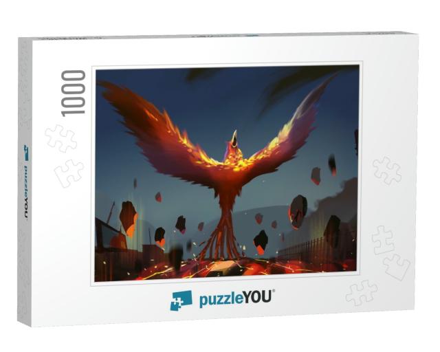 Digital Illustration Painting Design Style Phoenix Summon... Jigsaw Puzzle with 1000 pieces