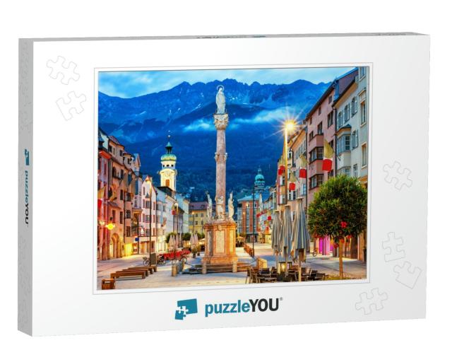 Innsbruck Old Town in Alps Mountains, Tyrol, Austria... Jigsaw Puzzle