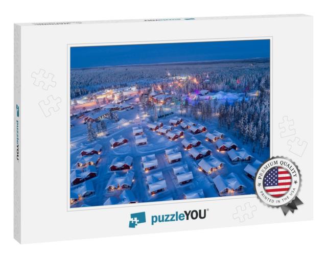 Aerial Night View of Santa Claus Village in Rovaniemi in... Jigsaw Puzzle