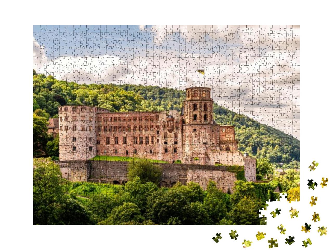 Heidelberg Castle with Cloudy Sky... Jigsaw Puzzle with 1000 pieces