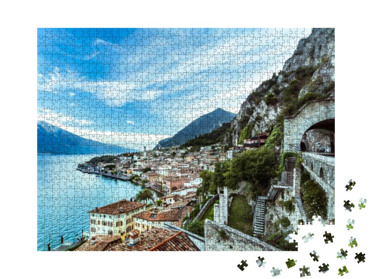 Wonderful Panorama of Limone Sul Garda. Lake Garda Italy... Jigsaw Puzzle with 1000 pieces