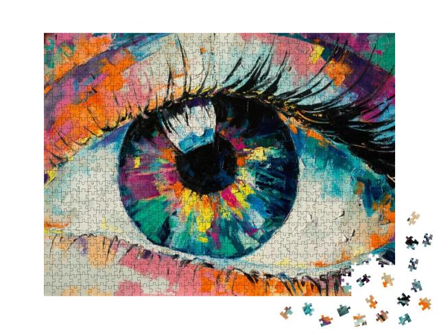 Fluorite... - Oil Painting. Conceptual Abstract Picture of... Jigsaw Puzzle with 1000 pieces