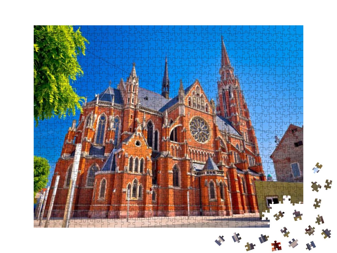 Osijek Cathedral of St Peter & St Paul Colorful View, Sla... Jigsaw Puzzle with 1000 pieces