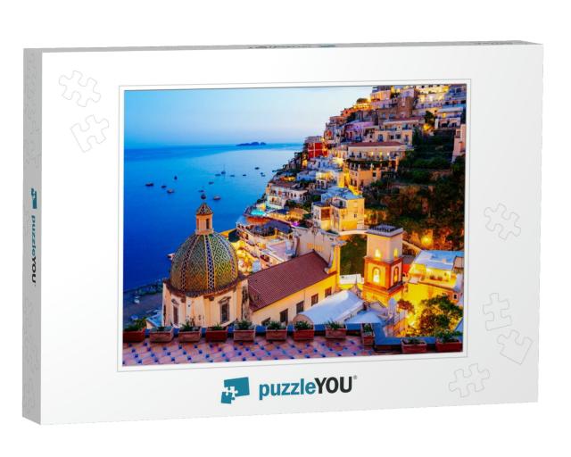 Positano, Amalfi Coast, Campania, Sorrento, Italy. View o... Jigsaw Puzzle