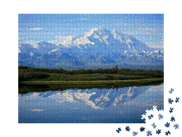 View of the Mountain Denali in Denali National Park... Jigsaw Puzzle with 1000 pieces