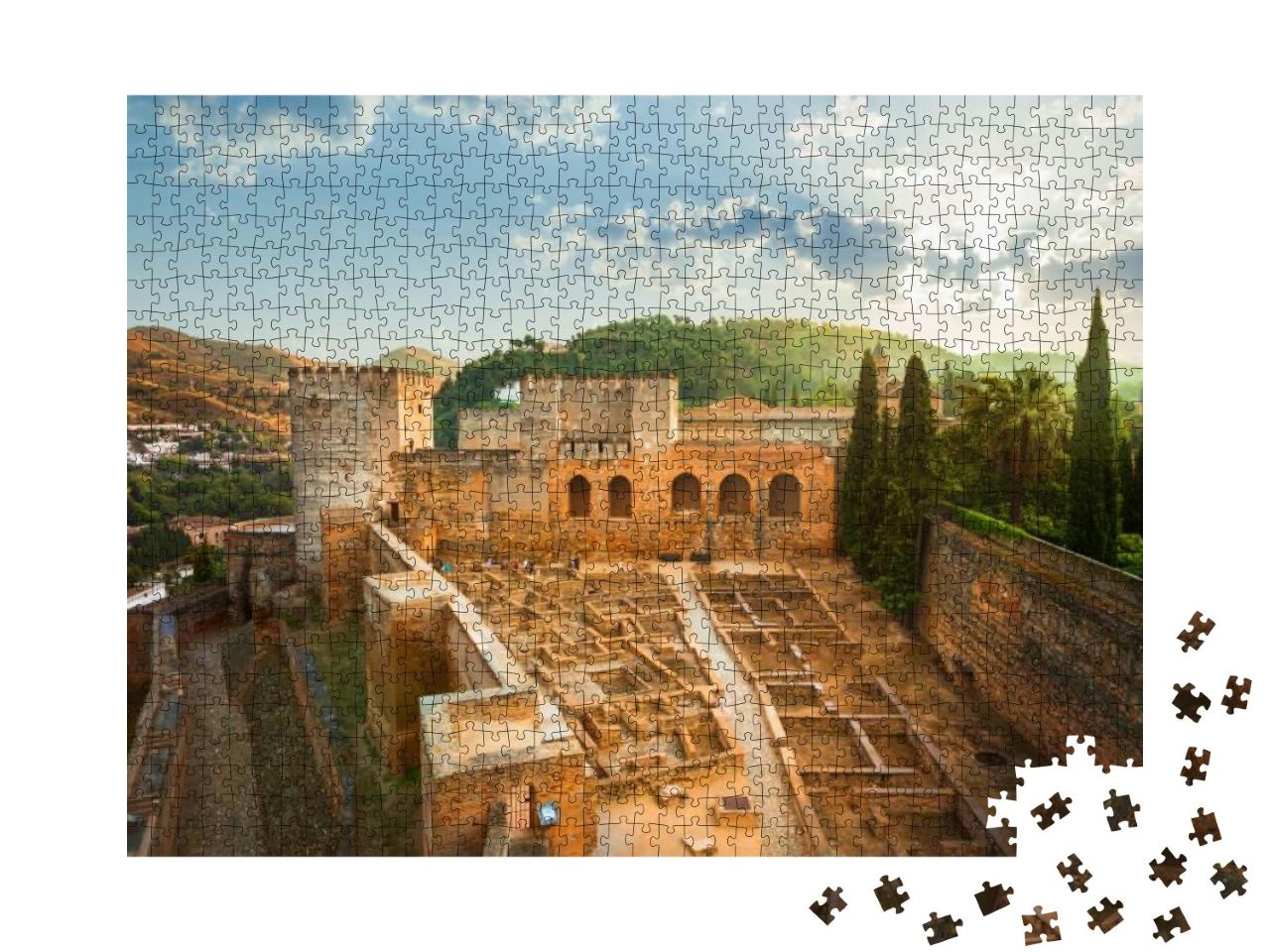 Alhambra De Granada. the Alcazaba At Sunrise. UNESCO Worl... Jigsaw Puzzle with 1000 pieces