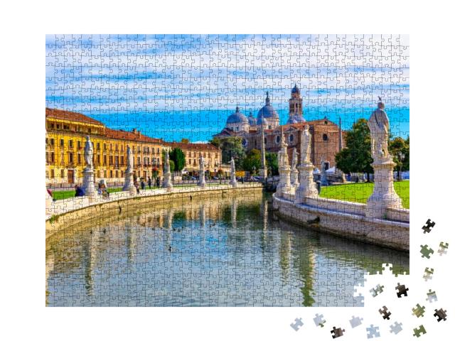 View of Canal with Statues on Square Prato Della Valle &... Jigsaw Puzzle with 1000 pieces