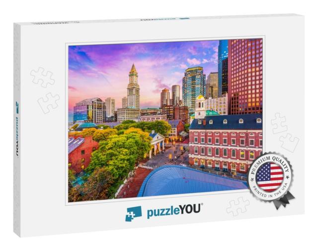 Boston, Massachusetts, USA Historic Skyline At Dusk... Jigsaw Puzzle