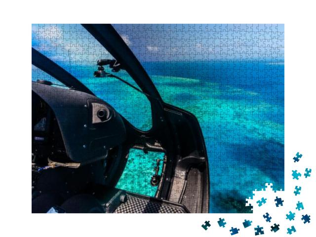 Helicopter Ride Over Moore Reef, Part of the Outer Great... Jigsaw Puzzle with 1000 pieces