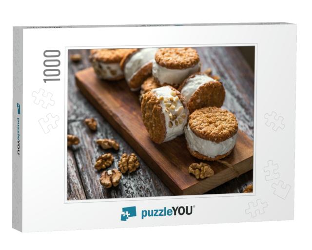 Ice Cream Sandwiches with Nuts & Wholegrain Cookies. Home... Jigsaw Puzzle with 1000 pieces