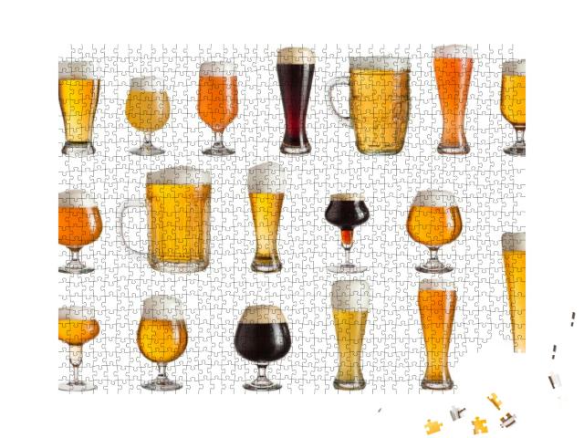 Multiple Various Glasses of Different Types of Cold Craft... Jigsaw Puzzle with 1000 pieces