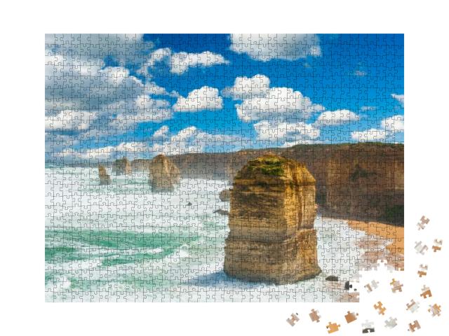Twelve Apostles, Natural Landmark Near the Great Ocean Ro... Jigsaw Puzzle with 1000 pieces