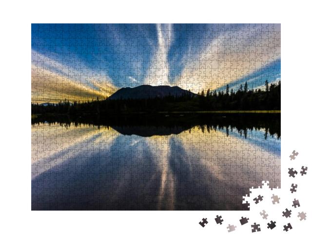 September 2, 2016 - Reflections on Rainbow Lake, the Aleu... Jigsaw Puzzle with 1000 pieces