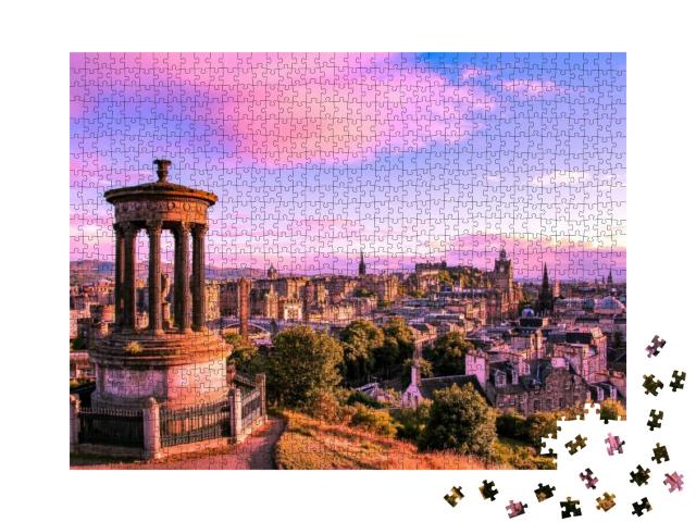 Edinburgh Skyline Seen from Calton Hill, Scotland, United... Jigsaw Puzzle with 1000 pieces