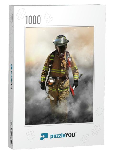 A Firefighter Pierces Through a Wall of Smoke Searching f... Jigsaw Puzzle with 1000 pieces